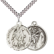 Sterling Silver Saint Raphael the Archangel Medal 24