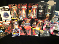 HUGE VINTAGE STAR WARS LOT 6 ACTION FIGURES,SHOWA NOTE PENCILS, PATCH, MAGNETS+ picture