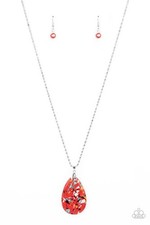 Paparazzi Extra Elemental Red Necklace Set picture