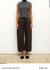 LESET Brown Kyoto Carpenter Pants Wide-Leg Drawstring size small picture