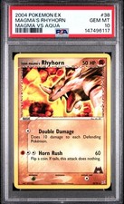 2004 POKEMON EX MAGMA VS AQUA #38 MAGMA'S RHYHORN PSA 10 - POP 5 picture