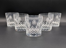 Vintage Baccarat Armagnac Whiskey Glasses Set 5 Custom Pinecone Crest AS IS Hazy picture