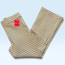 Spanx Pants Womens M Yellow Check Ponte Flare Pull On Stretch Business Workwear picture