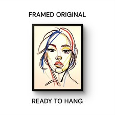 NOTHING TO PROVE Original FRAMED 9x12 Modern Art Acrylic Painting Canvas Panel picture