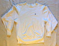 VTG 90s Champion Reverse Weave Crewneck XL White Made in USA Blank Chest Logo picture