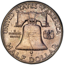 1955-P PCGS MS64 FBL Franklin Half | Attractive Dark Toning | Blackberry Color picture