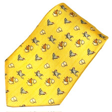 Hermes Paris Tie Yellow Chicken Egg Surprise Bunny Rabbit AOP Unique Cool FRANCE picture