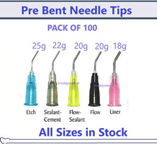 100 (Blue) Pre Bent Needle Tips for Etch - Sealant Pre-Bent needle tips 25 Ga. picture
