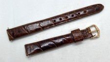 NEW VTG JB WATCH BAND 11.1mm Exotic Hand Finished Ostrich Brown Leather Ladies picture