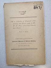 Mammals Collected from Arizona and Mexico Field Notes W W Price J. A. Allen 1895 picture