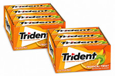 Trident Tropical Twist Sugar Free Gum, 12 Packs of 14 Pieces (2 boxes) picture