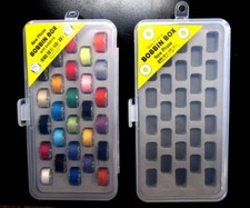 Set of 2 - Bobbin Box Organizers - One w/ 28 Prewound Bobbins - Asst Colors 1465 picture