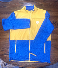Original Penguin Men’s Blue/Yellow Full Zip Jacket Stand-Up Collar Pockets L picture