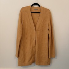 COS Textured Long Cardigan Mustard Size L? Fall Layer Minimalist Cotton Pockets picture