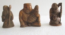 VINTAGE WOODEN CHINESE FIGURES SET OF THREE . picture