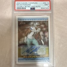 2022 Clearly Donruss Micah Parsons Clearly Retro 1992 Auto #92-19 /25, PSA picture
