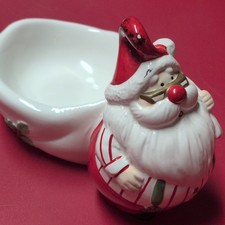 Omnibus Hand Painted Ceramic Santa Claus Figurine Glossy Christmas Kids Decor picture