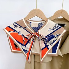 Women's Printed Neck Scarf Bow Tie Decorative Collar Polyester Fashion Accessory picture