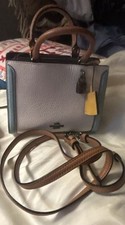 Coach Rogue 17 Colorblock White Pebble Leather Handbag Crossbody NWOT picture