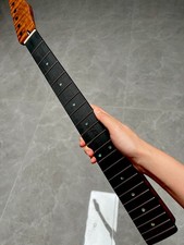 Stainless Ebony Jumbo Frets 22Fret Roasting flame Maple Electric guitar Neck picture