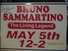 wwf bruno sammartino hand signed 24x18 store advertiseing sign one of a kind picture