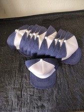 Vtg Denim/White trucker hats Lot Of 11 Fitted NOS Deadstock USA made picture
