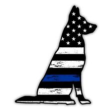 K-9 Sticker German Shepherd Police K9 Paw Thin Blue Line US Flag Car Truck Decal picture