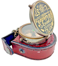 Vintage Brass Nautical Compass – Antique Marine Pocket Compass Handmade With Box picture