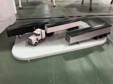 1/64th Hopper Bottom tri axle Grain Trailer Set Of 3 - Silver, White, Black picture