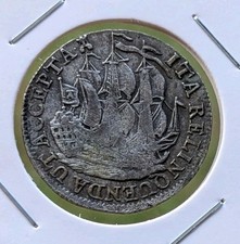 1785 Dutch Netherlands VOC 6 Stuiver Ship Lion Zeeland Silver Coin_b5 picture
