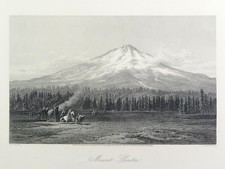 Mount Shasta California 1872 Steel Engraving J.D. Smillie Picturesque America picture