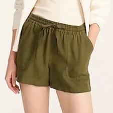 Jcrew Seaside Linen Shorts Loden Green Size Small picture