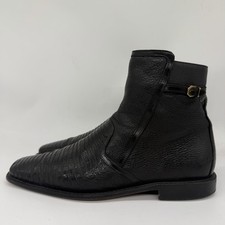 FRANCO CUADRA Men’s Black Lizard Leather Side Zip Boots 28 / US 9 picture