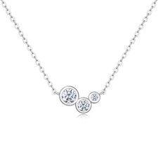 Elegant 2/3/4mm D VVS1 Moissanite Pendant Necklace 925 Sterling Silver 18” picture