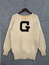 Vintage Spalding 1920s Heavy Knit Sweater Thick Cable 1930s True College Fits XL picture