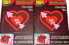 Lot 2-Brick Craft Bricktanicals HEART Shaped Box of Chocolates XO's Building Set picture