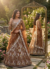 Indian Designer Net Real Mirror Lehenga Choli With Beautiful Dupatta Foe Women  picture