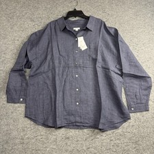 J. Jill Shirt Womens XL Nightmulti Blue Linen Button Up Long Sleeve Tunic picture