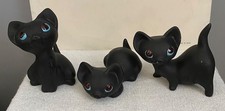 Vintage Freeman McFarlin Black Cat Figurine Set of 3 - Adorable Matte Kittens picture