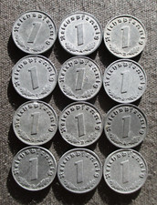LOT OF AUTHENTIC OLD COINS OF THIRD REICH NAZI GERMANY (1940-1944) WORLD WAR II picture