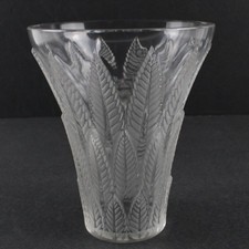 Rene Lalique France Vase Raised Fern Leaf Relief 1933 5in Fair picture