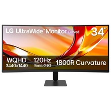 LG 34 UltraWide Curved Office Monitor, WQHD 3440x1440, 1800R, 120Hz Refresh picture