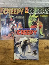 3 VTG 1971-77 CREEPY Magazine, All Monster/ Christmas Issues Warren Pub., Preown picture