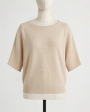 Quince Womens Lightweight Cotton Cashmere Link-Stitch Dolman Sweater picture