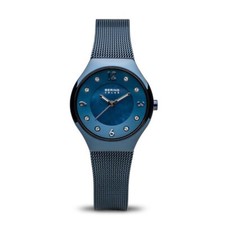 Bering Time Slim Solar Polished Blue Steel and Blue Dial Women's Watch 14427-393 picture