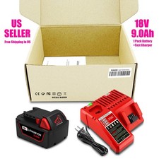 NEW 18V 9.0Ah Battery and Charger For Milwaukee 18V M18 Lithium XC Battery picture