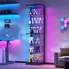 6-Tier Corner Display Cabinet with Glass Doors & Locks, RGB Lights, App Control picture