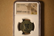 Antioch: Philip II.  AD 247-249.  AE28-  NGC VF, Adjusted Flan.  Lovely Coin picture