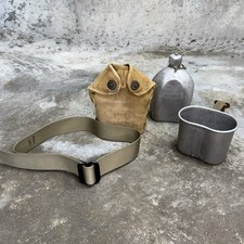 WWII US Army M1910 Canteen Cup Cover Rigger Belt Original USGI Field Gear picture