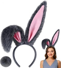 Bendable Bunny Ears Headband Rabbit Costume for Halloween Cosplay Party | Big Bu picture